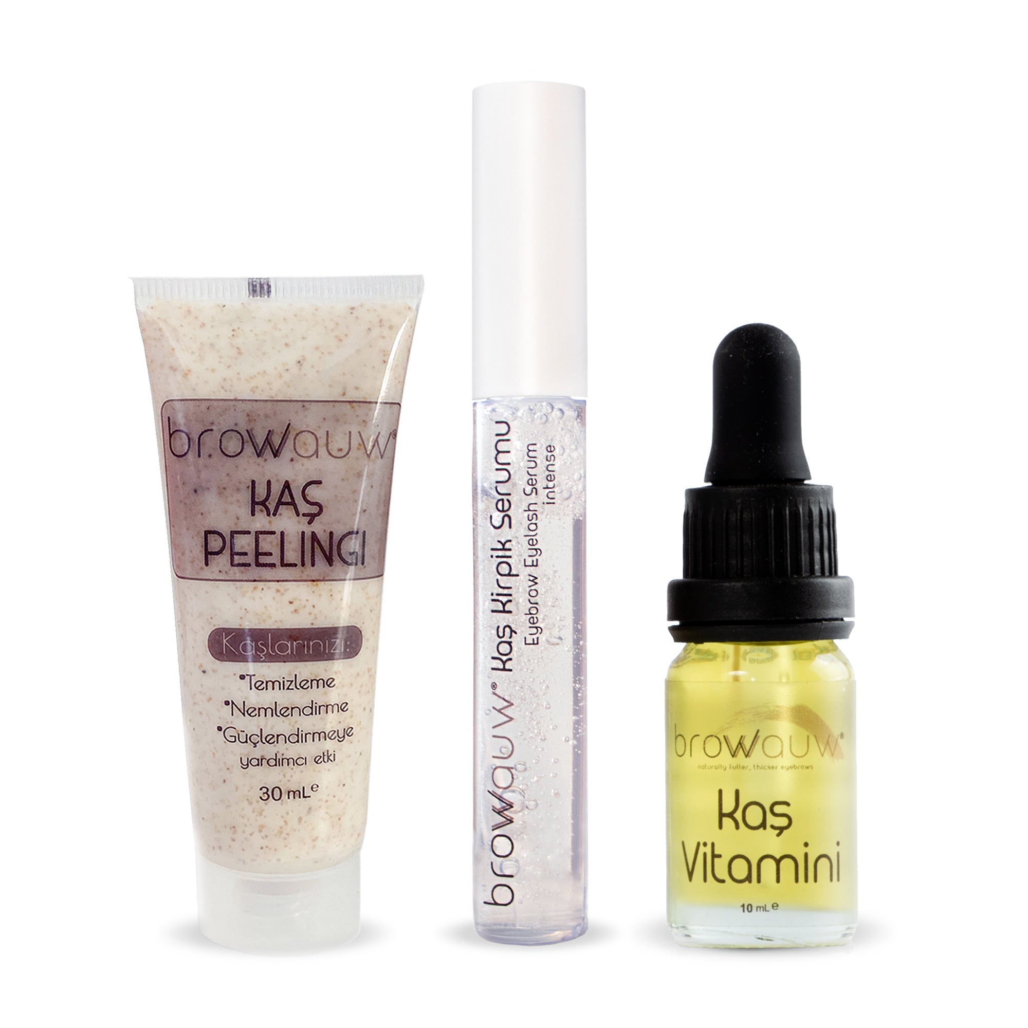 Browwauw Kusursuz Kaşlar İçin 3’lü Bakım (Peeling + Serum + Vitamin)