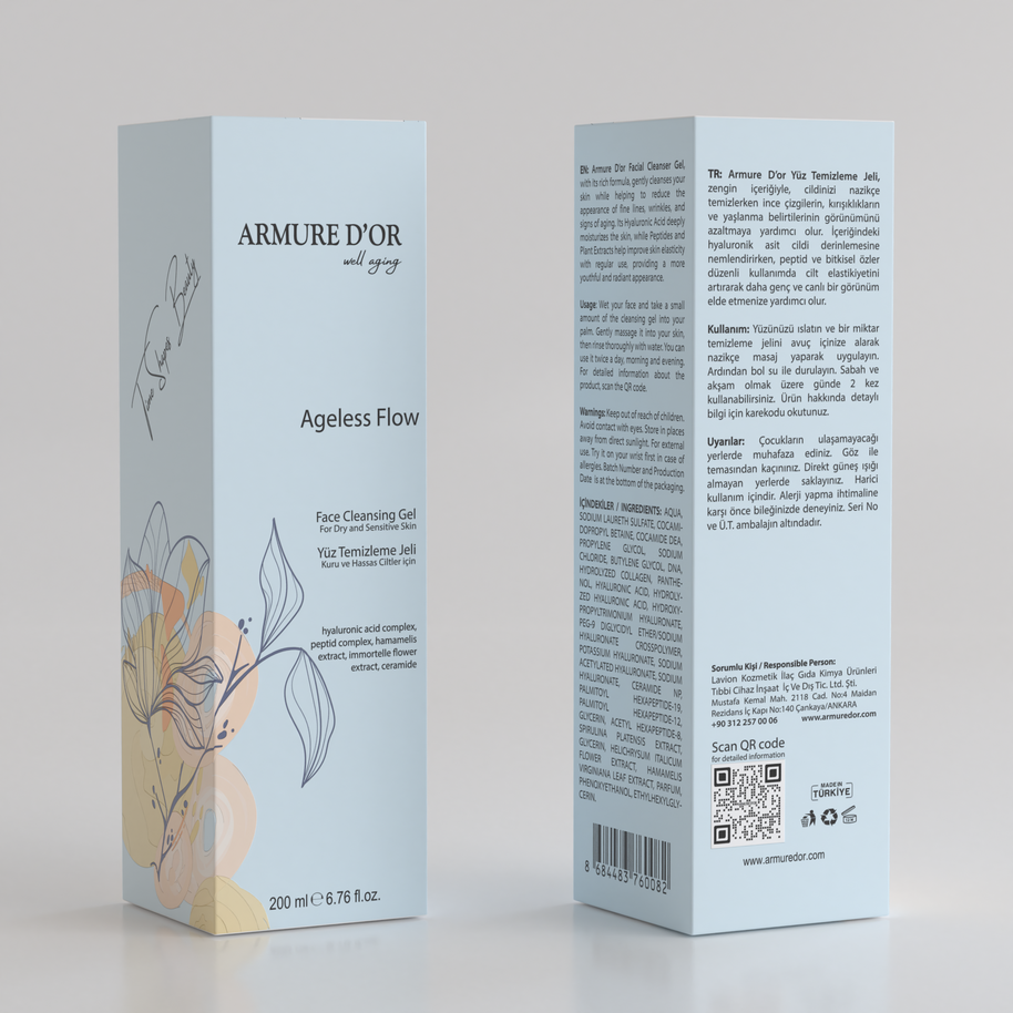 ARMURE D'OR Ageless Flow - Kuru Ve Hassas Ciltler İçin Yüz Temizleme Jeli